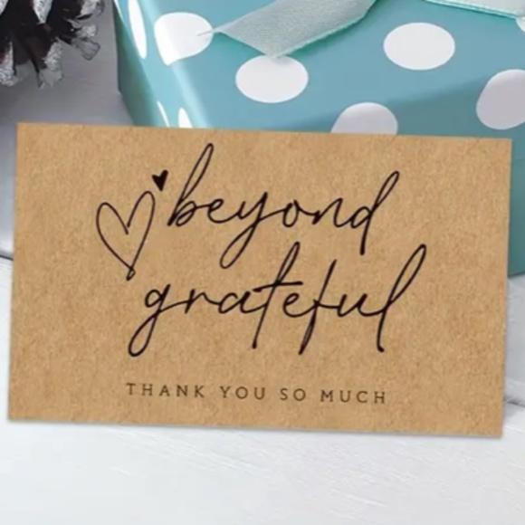NEW 30 PCS BEYOND GRATEFUL THANK YOU SO MUCH APPRECIATION PAPER BUSINESS CARDS - Picture 1 of 3